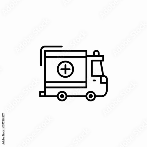 emergency ambulance icon sign vector