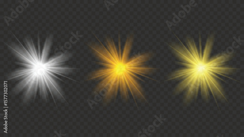 Sunlight or Flare Light Isolated on Transparent Background