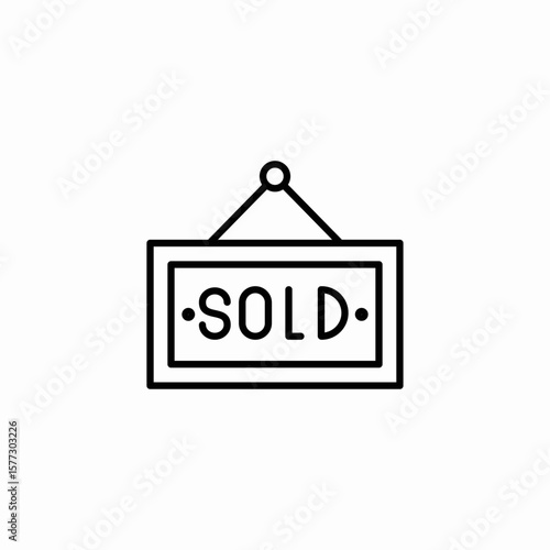 sold board sign icon sign vector