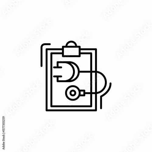 sthethoscope clipboard icon sign vector