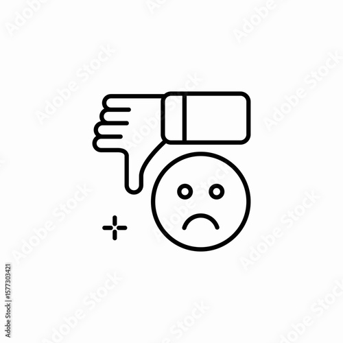 thumbs down dislike icon sign vector