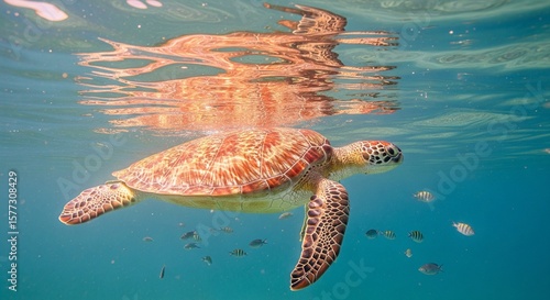 sea turtle swimming