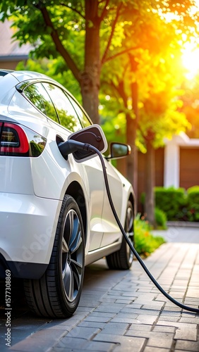 White EV charging at home (2)