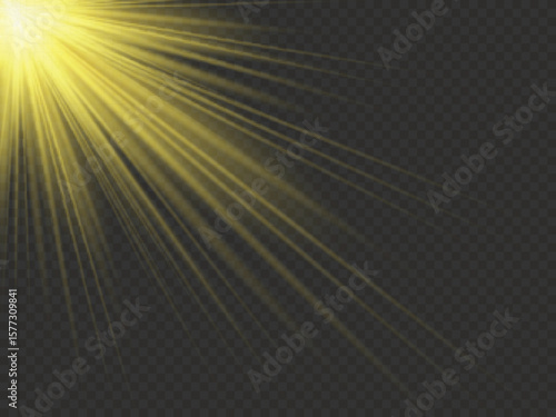 Sunlight or Flare Light Isolated on Transparent Background