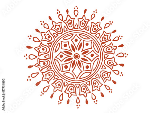 Rangoli, kolam,alpona, mandana for diwali, onam, indian wedding Traditional Indian folk art design with isolate background