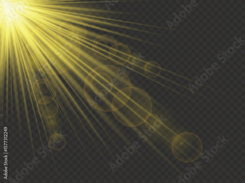 Sunlight or Flare Light Isolated on Transparent Background