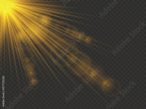 Sunlight or Flare Light Isolated on Transparent Background