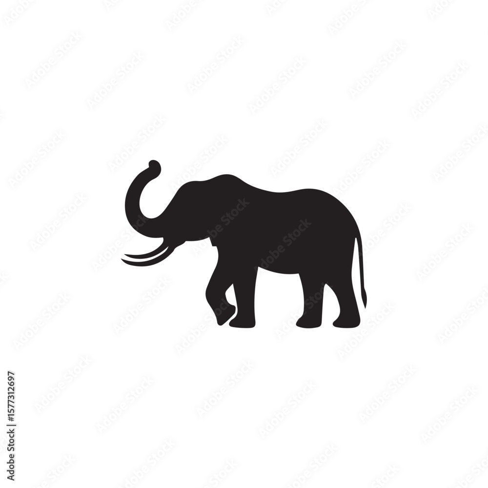 Obraz premium elephant silhouette isolated on white