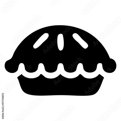 Icono silueta de tarta de manzana