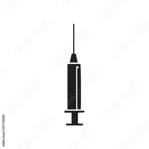 syringe isolated on black background