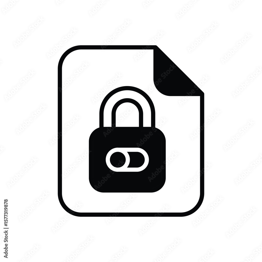 Locked File icon vector Locked File icon vector