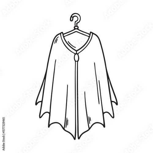A vampire cloak hanging neatly on a wall hook