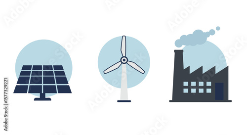 wind turbine and solar panels