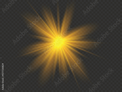 Sunlight or Flare Light Isolated on Transparent Background