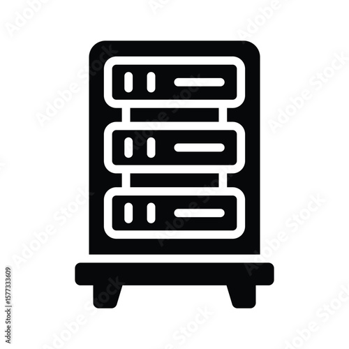 A customizable glyph icon of server rack setup