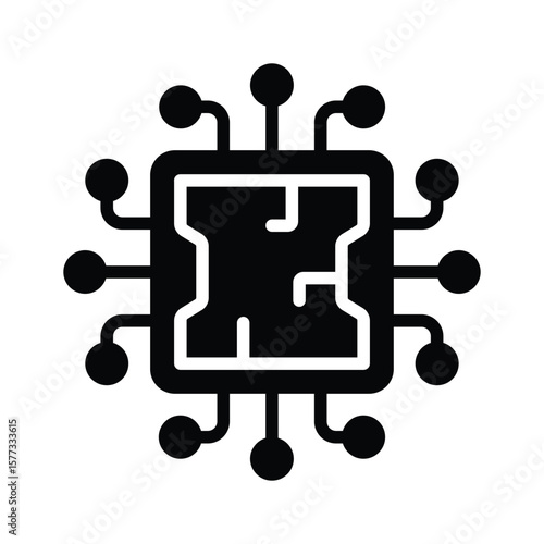 Check out this glyph icon of microprocessor unit