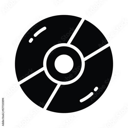 A clean glyph icon showing compact disk cd