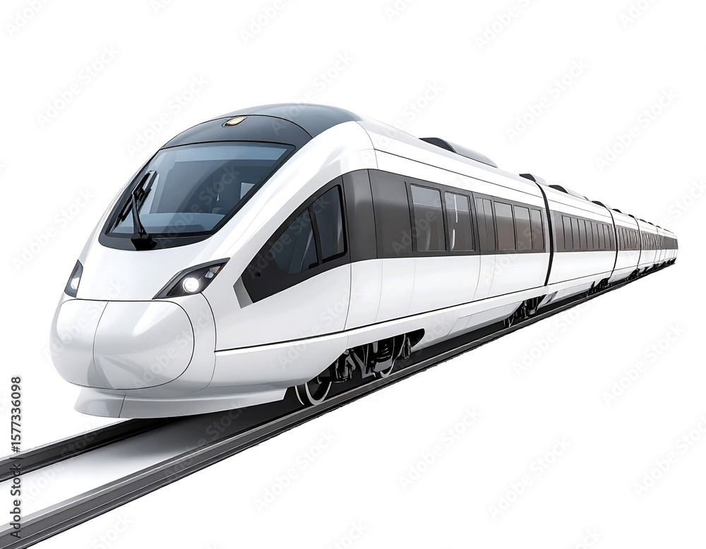Naklejka premium 3D white monorail icon isolated on transparent background. PNG