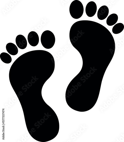foot prints on white background
