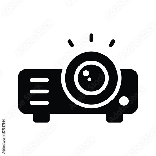 Trendy glyph icon representing digital projector setup