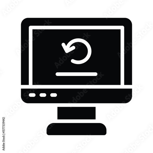 Well designed glyph icon of refresh system reload