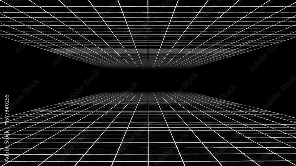 Abstract grid perspective with dark background depth