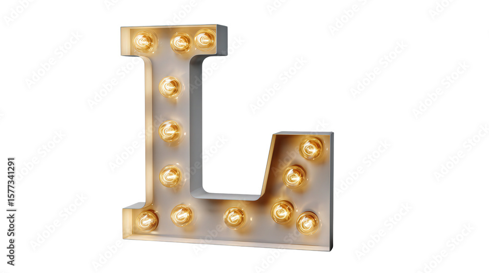 Light-up marquee letter decor background isolated on a Transparent background, PNG file. Light-up marquee letter decor background isolated on a Transparent background, PNG file.