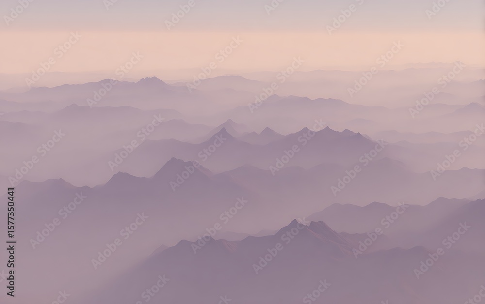 Obraz premium Misty mountain range in subtle light