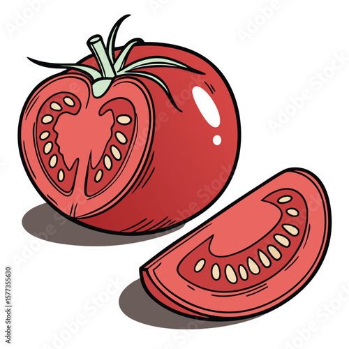 red tomato vector illustration