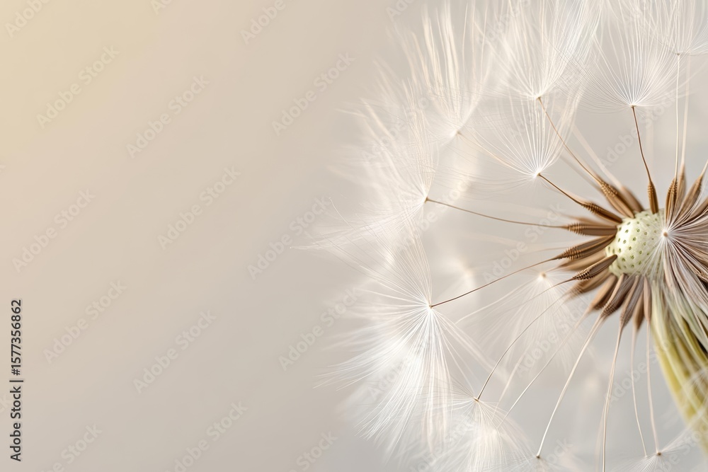 Obraz premium Close-up of Delicate Dandelion Seed Head: Nature's Fragility