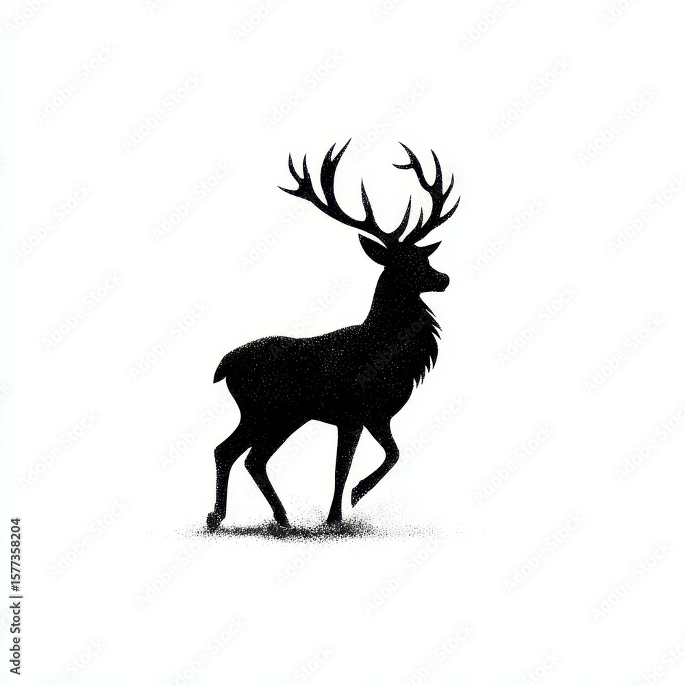 Elegant silhouette of a deer walking through a serene landscape during golden hour Elegant silhouette of a deer walking through a serene landscape during golden hour