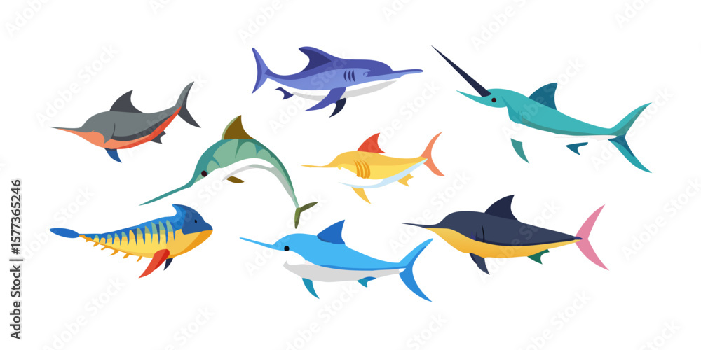 Fototapeta premium blue and white birds on white background