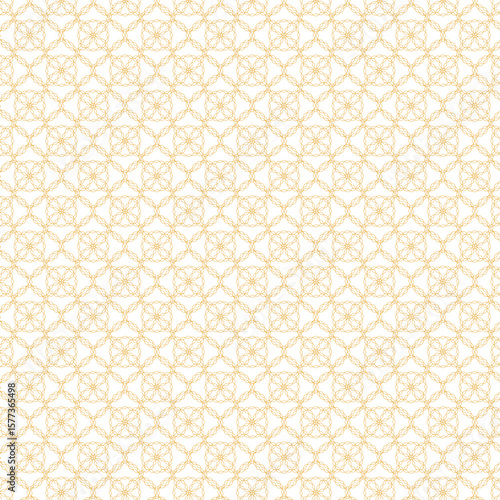 Delicate Gold Geometric Pattern - Seamless Intricate Line Art Background Texture on White