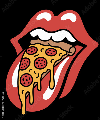Pizza Mouth Lips Funny Pizza Lover