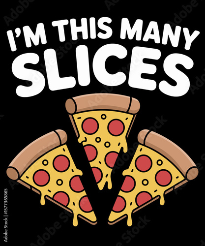 Cute Pizza 3rd Birthday I'm This Many Slices 3-Year-Old