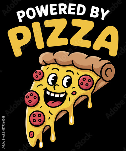 Retro Powered By Pizza Love Pizzas