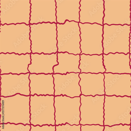 Abstract Wavy Grid Seamless Pattern ideal for background, decorative, and gift-wrapping themes.