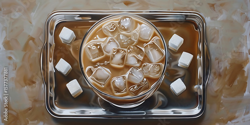 Coffee with Marshmallows on a Tray

