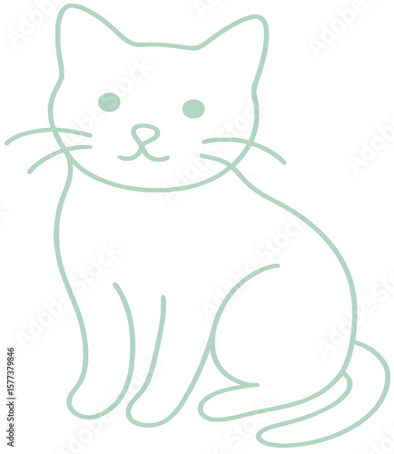 cat line drawing illustration 