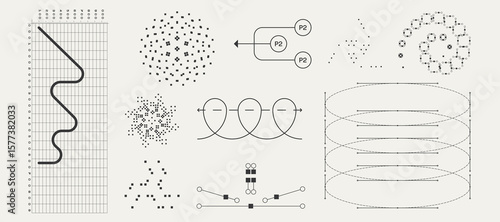 Utilitarian Graphic Set Diagrams, Shapes, Lines. Fully editable Vector assets
