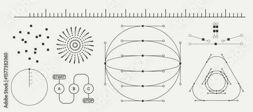 Utilitarian Graphic Set Diagrams, Shapes, Lines. Fully editable Vector assets