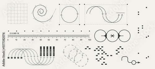 Utilitarian Graphic Set Diagrams, Shapes, Lines. Fully editable Vector assets