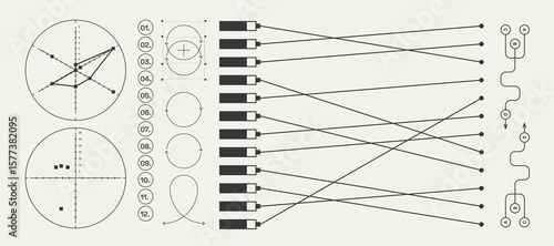 Utilitarian Graphic Set Diagrams, Shapes, Lines. Fully editable Vector assets