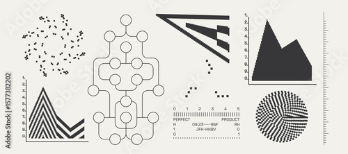 Utilitarian Graphic Set Diagrams, Shapes, Lines. Fully editable Vector assets