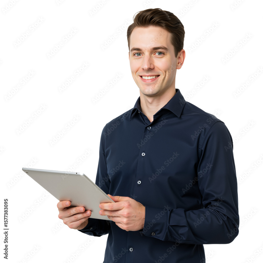 Professionalism Meets Technology: Confident Individual with Tablet
Professionalism Meets Technology: Confident Individual with Tablet