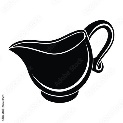 Elegant gravy boat silhouette design perfect for culinary themes food presentations and restaurant branding