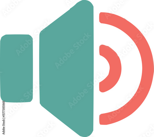 Vibrant speaker icon broadcasting clear sound waves, modern design conveying audio communication