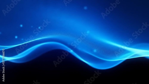 Dynamic Blue Wave: Abstract Flowing Particle Stream Background Animation