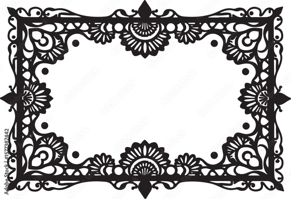 Fototapeta premium Ornamental Floral Laser Cut Lotus Vector Bundle