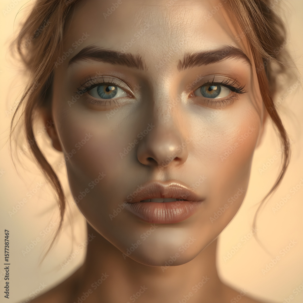Fototapeta premium Beautiful Female Photography. Artistic Blurred Close-Up Evoking Mystery. Generative AI